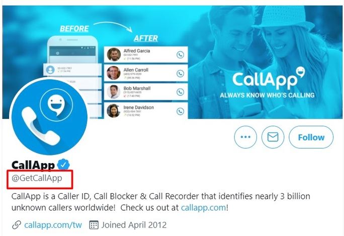 Call-App-Twitter-handle