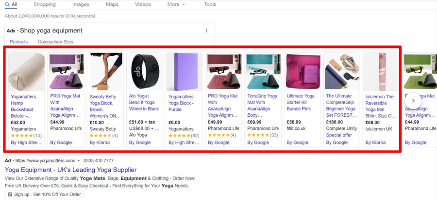 Google shopping ads