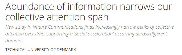 Reducing attention span due to excessive information