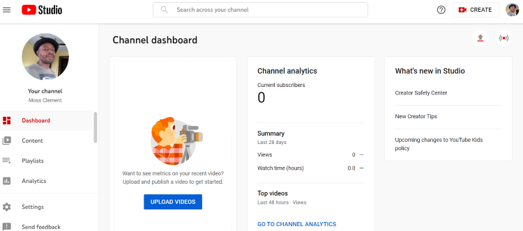 Channel dashboard