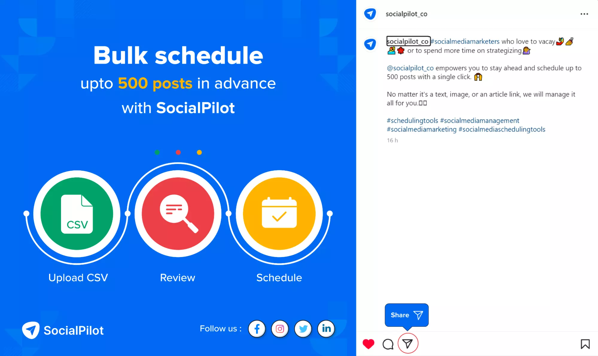 bulk schedule with socialpilot