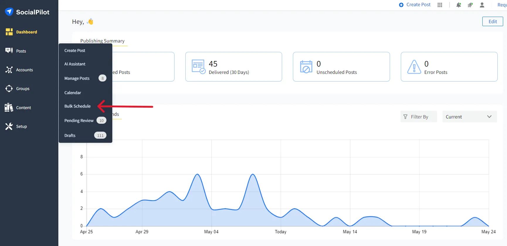 Click on Post _ Bulk Scheduling