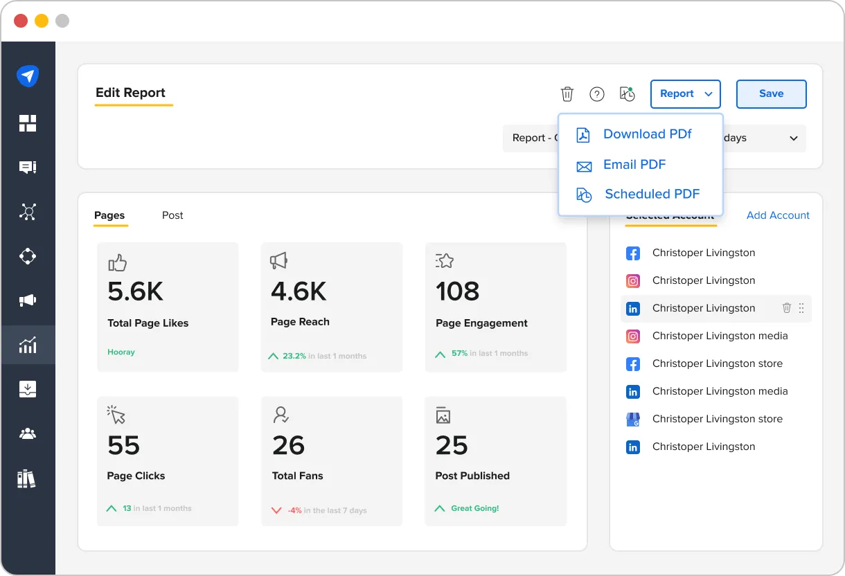 Dashboard of SocialPilot