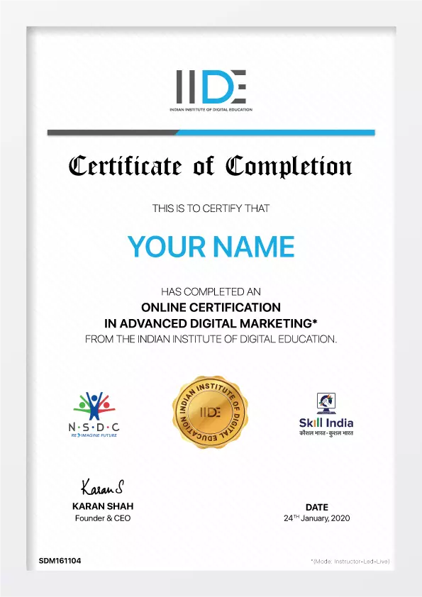 IDE’s Advanced Digital Marketing Certification