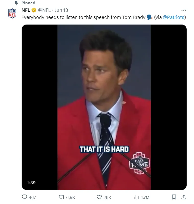 NFL Twitter pinned tweet