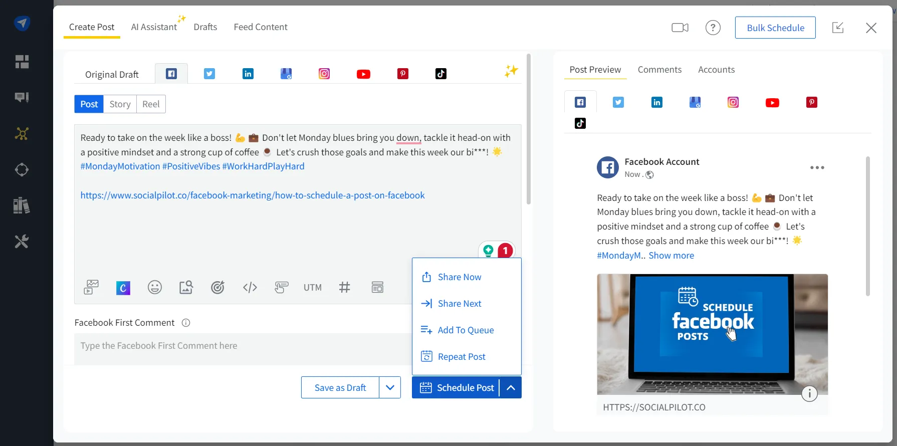 Socialpilot Schedule Post