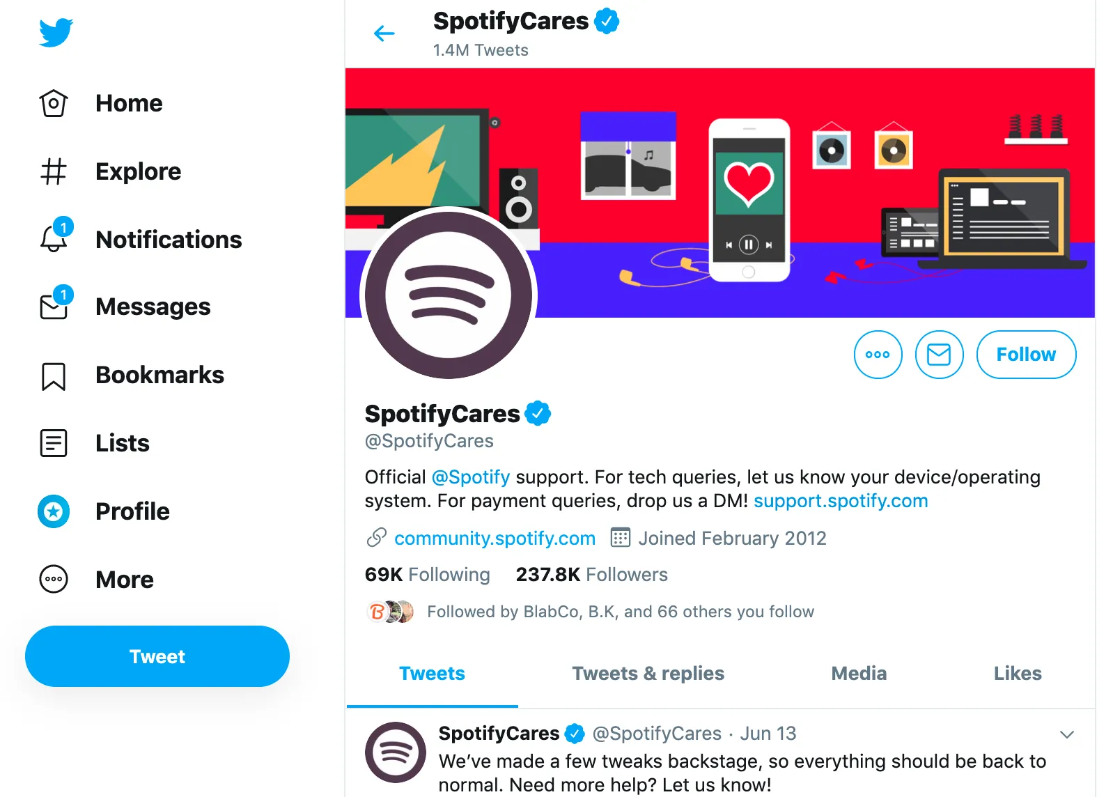 Spotify on Twitter